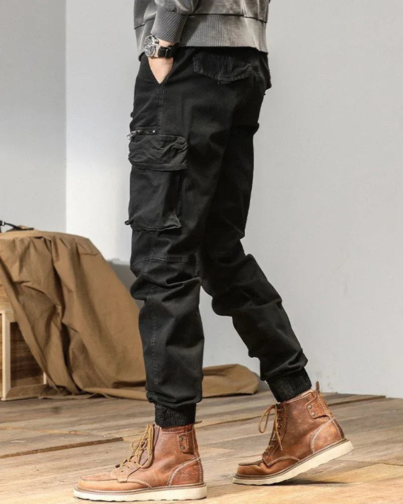 Versatile Pocketed Cargo Trousers - trendy cargo pants - Stylish Pocketed Cargo Trousers for Everyday Wear