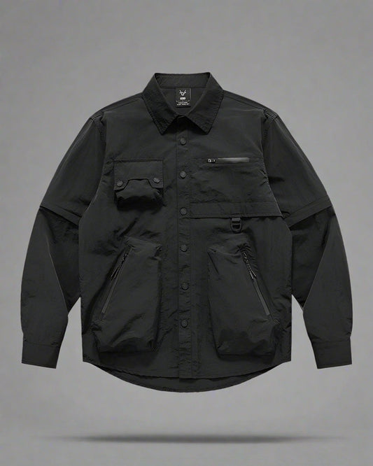 Versatile Pocketed Sleeve Shirt - detachable sleeves shirt - Stylish Pocketed Sleeve Shirt for Versatile Looks