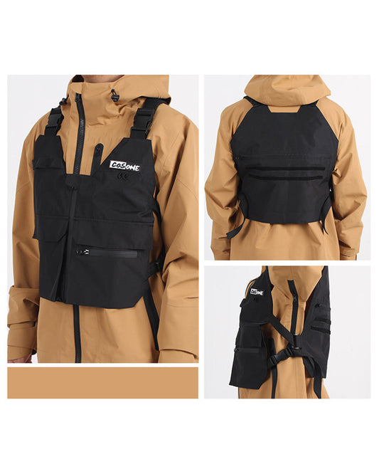 Versatile Snow Cargo Ski Vest - snow vest - Comfortable Black Snow Cargo Ski Vest for Outdoors