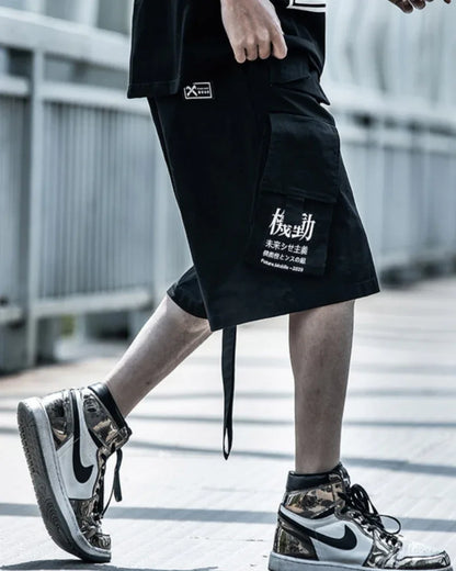 Versatile Tech Cargo Shorts -  black shorts - Functional Cargo Shorts for Streetwear Looks