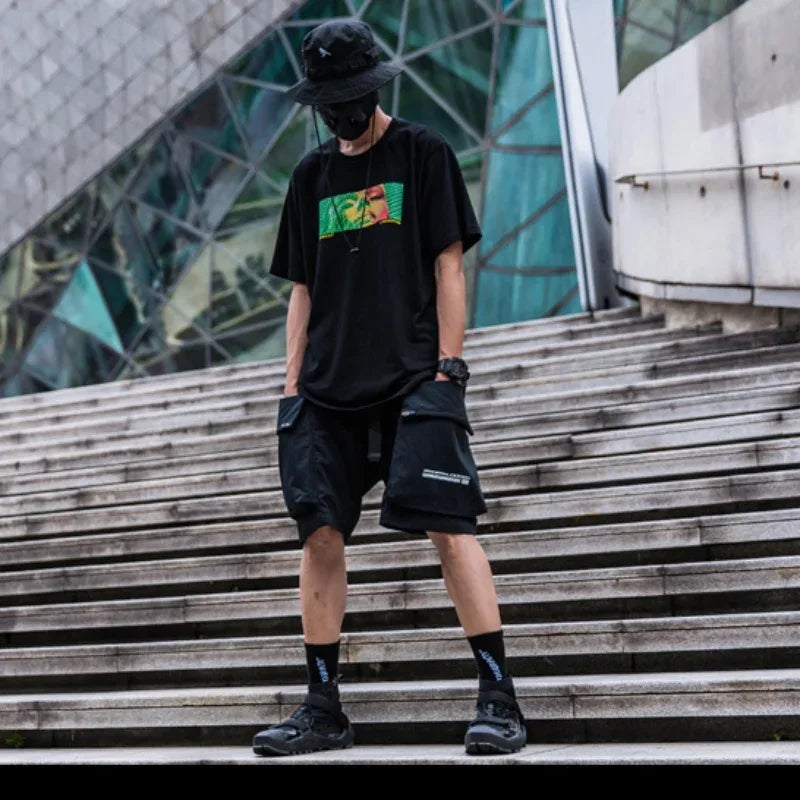 Versatile Tech Utility Shorts -  stylish shorts - Functional Tech Utility Shorts for Everyday Use