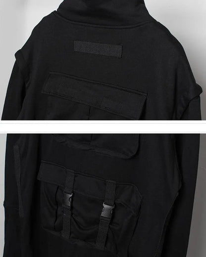 Versatile Urban Cargo Coat -  black coat - Urban Cargo Coat for Everyday Comfort and Style