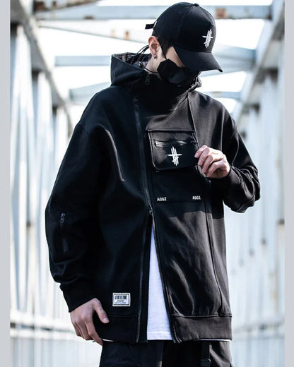 Versatile Zip Techwear Hoodie -  comfortable techwear - Stylish Zip Techwear Hoodie for Urban Life
