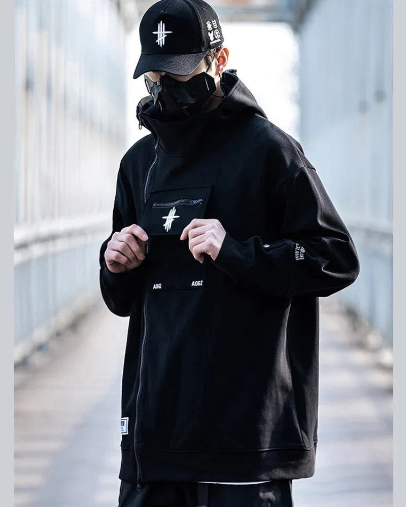 Versatile Zip Techwear Hoodie -  fashion hoodie - Stylish Zip Techwear Hoodie for Urban Life