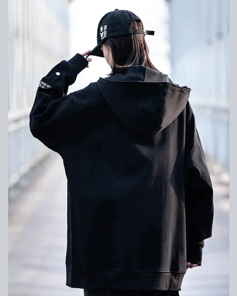 Versatile Zip Techwear Hoodie -  streetwear - Stylish Zip Techwear Hoodie for Urban Life
