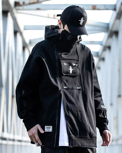 Versatile Zip Techwear Hoodie - techwear hoodie - Stylish Zip Techwear Hoodie for Urban Life