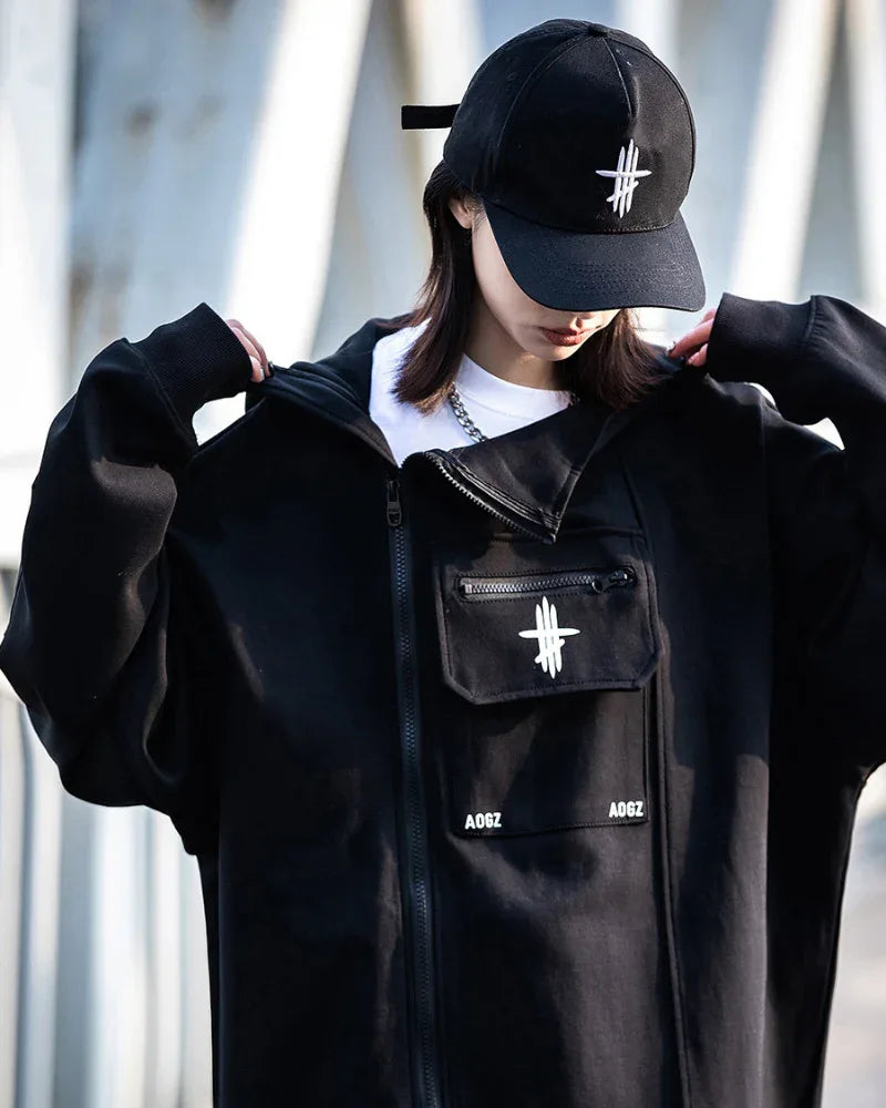 Versatile Zip Techwear Hoodie - techwear hoodie - Stylish Zip Techwear Hoodie for Urban Life