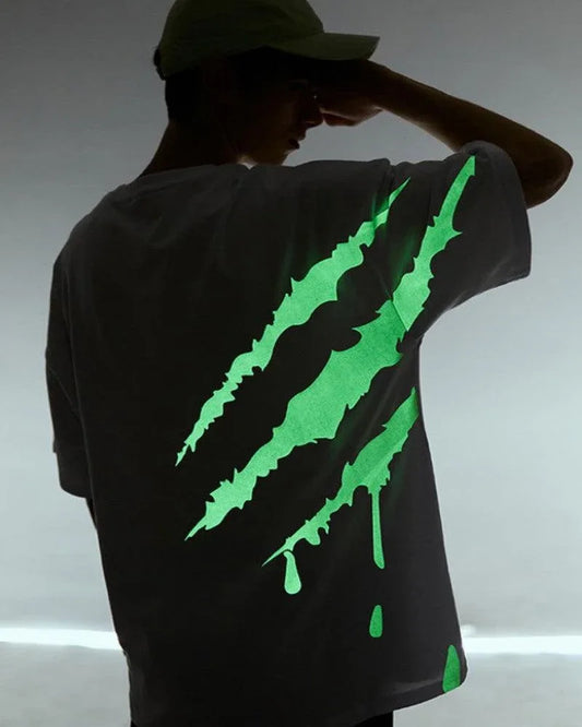 Vibrant Claw Scratch Tech Shirt - fluorescent techwear shirt - Vibrant Unisex Claw Scratch Tech Shirt
