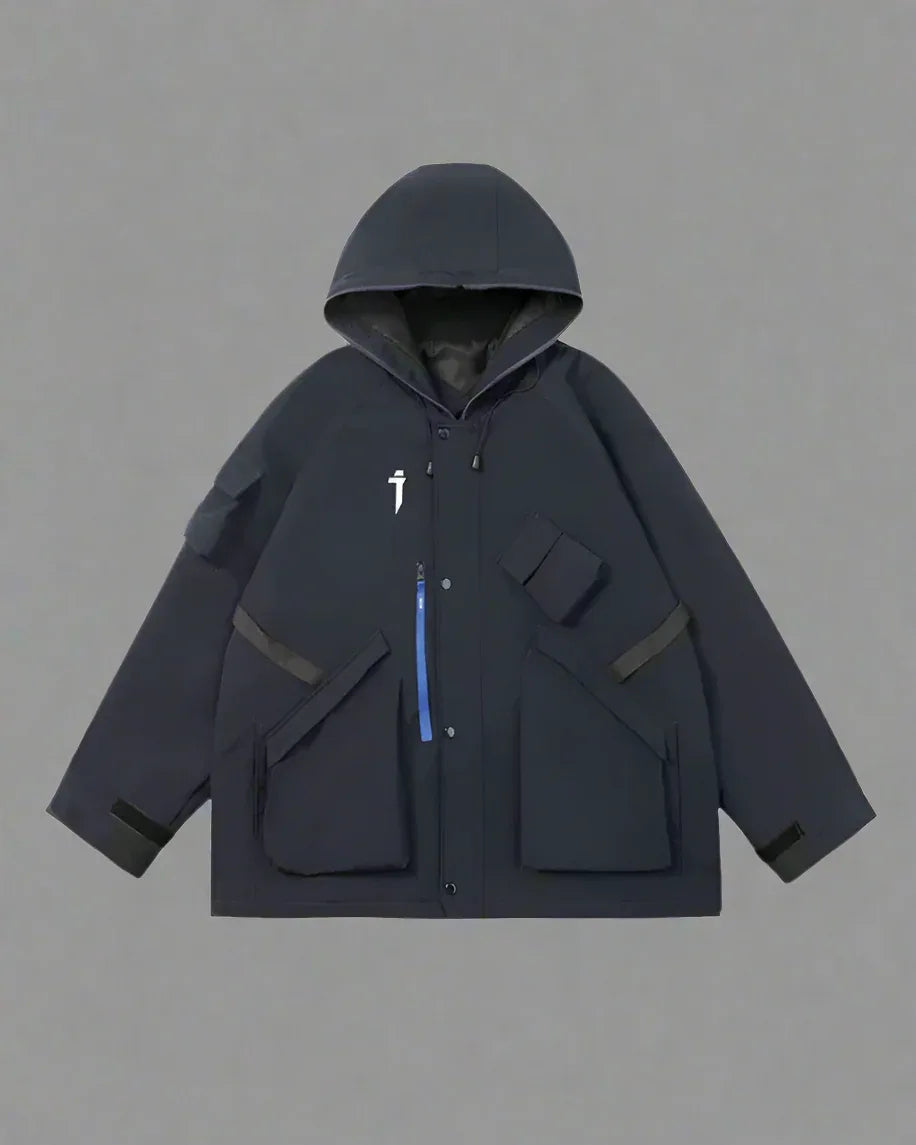 Vibrant Cyberpunk Hooded Jacket -  durable urban wear - Stylish Cyberpunk Hooded Jacket for Urban Wear