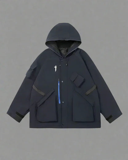 Vibrant Cyberpunk Hooded Jacket -  durable urban wear - Stylish Cyberpunk Hooded Jacket for Urban Wear