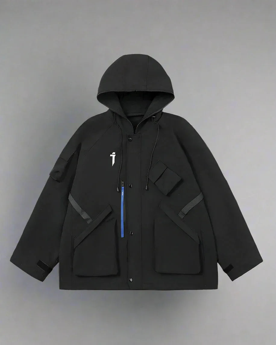 Vibrant Cyberpunk Hooded Jacket -  futuristic hooded jacket - Stylish Cyberpunk Hooded Jacket for Urban Wear