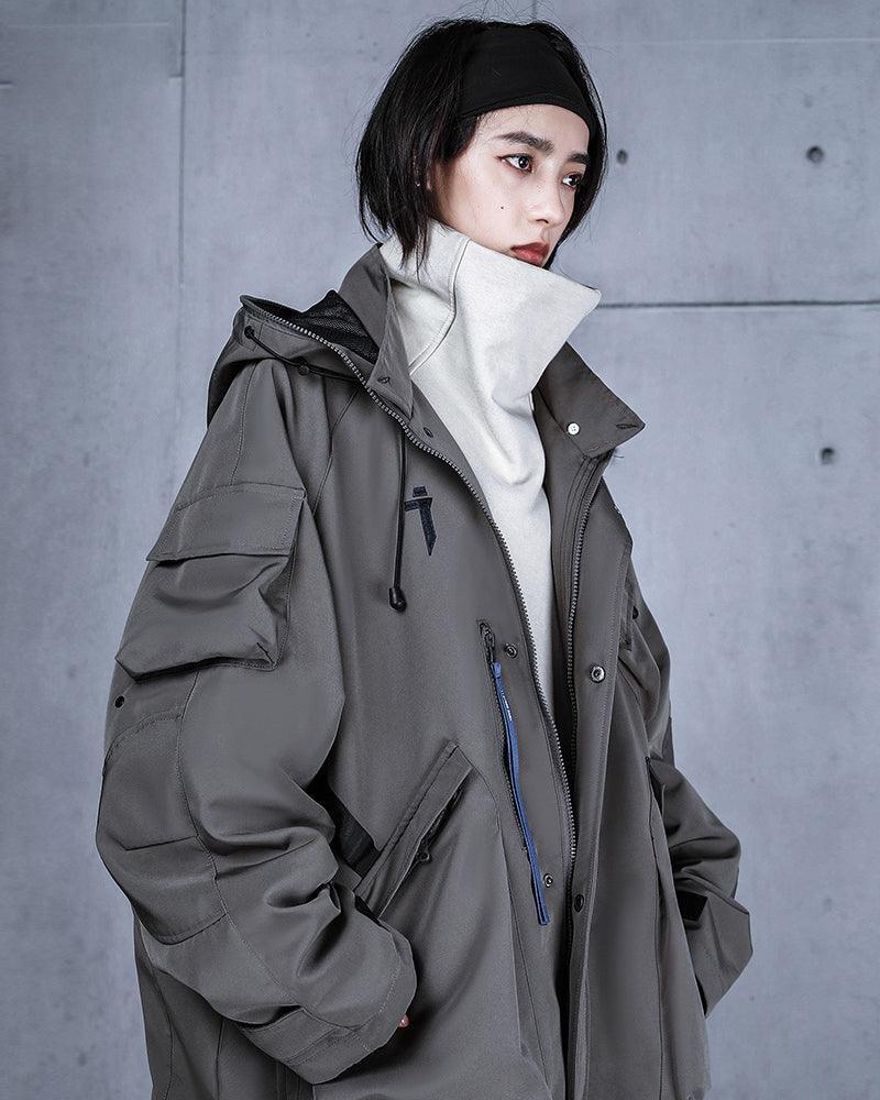 Vibrant Cyberpunk Hooded Jacket -  durable urban wear - Stylish Cyberpunk Hooded Jacket for Urban Wear