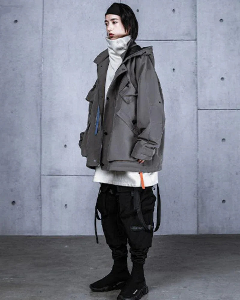 Vibrant Cyberpunk Hooded Jacket -  futuristic hooded jacket - Stylish Cyberpunk Hooded Jacket for Urban Wear