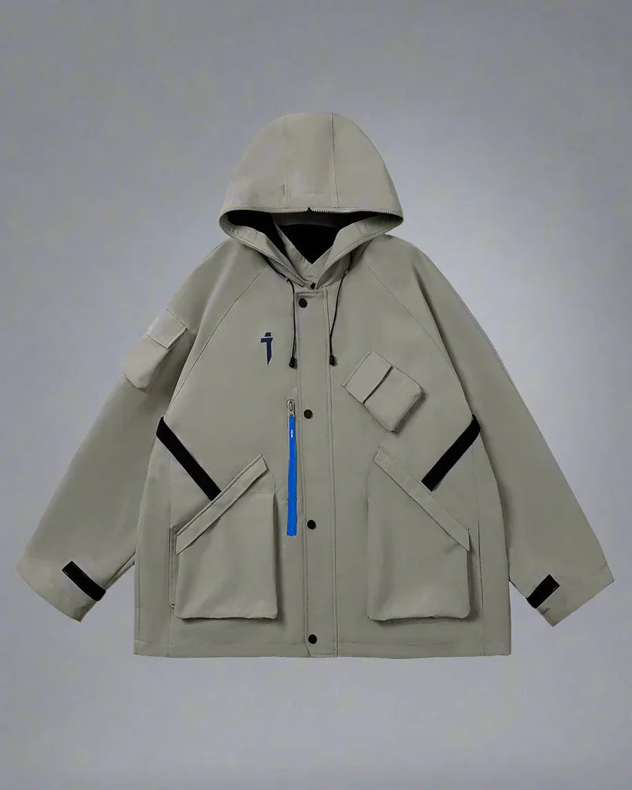 Vibrant Cyberpunk Hooded Jacket -  techwear coat - Stylish Cyberpunk Hooded Jacket for Urban Wear