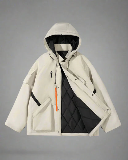 Vibrant Cyberpunk Hooded Jacket - stylish techwear jacket - Stylish Cyberpunk Hooded Jacket for Urban Wear