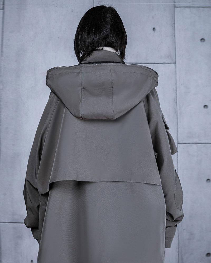 Vibrant Cyberpunk Hooded Jacket - stylish techwear jacket - Stylish Cyberpunk Hooded Jacket for Urban Wear