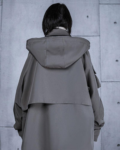 Vibrant Cyberpunk Hooded Jacket - stylish techwear jacket - Stylish Cyberpunk Hooded Jacket for Urban Wear