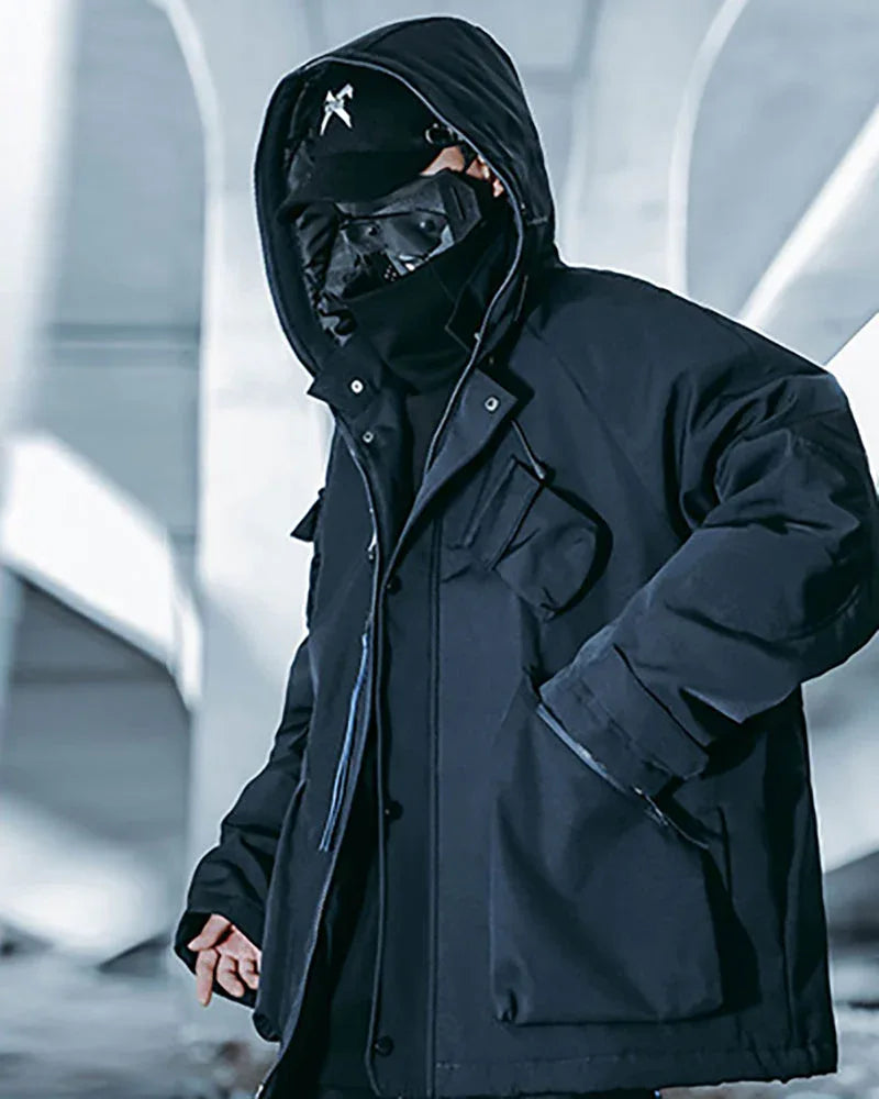 Vibrant Cyberpunk Hooded Jacket -  techwear coat - Stylish Cyberpunk Hooded Jacket for Urban Wear