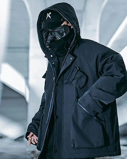 Vibrant Cyberpunk Hooded Jacket -  techwear coat - Stylish Cyberpunk Hooded Jacket for Urban Wear