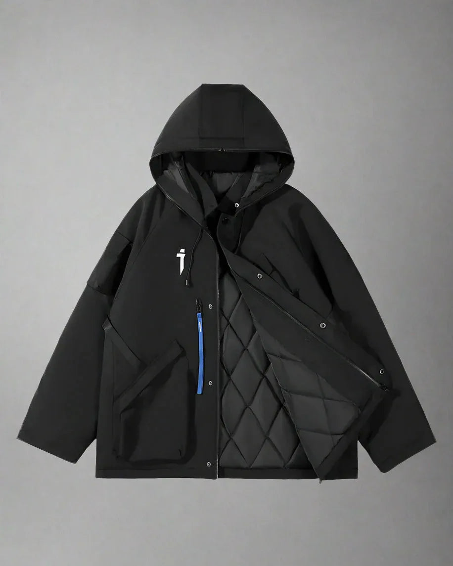 Vibrant Cyberpunk Hooded Jacket -  techwear coat - Stylish Cyberpunk Hooded Jacket for Urban Wear