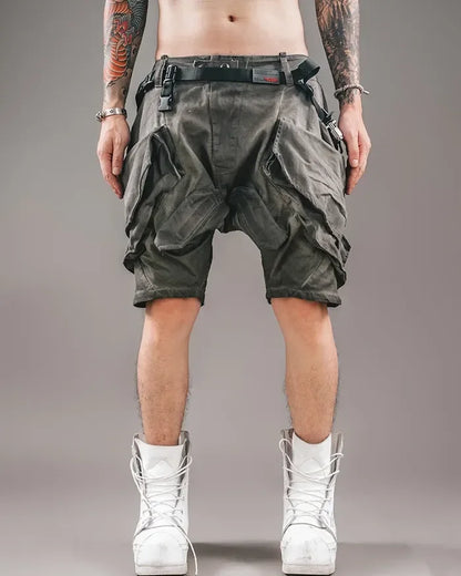 Vibrant Cyberpunk Quest Shorts -  adjustable waistband shorts - Functional Cyberpunk Quest Shorts for Everyday Use