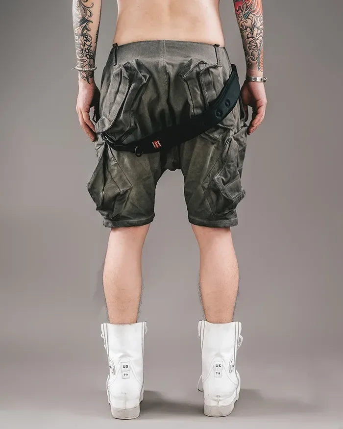 Vibrant Cyberpunk Quest Shorts -  functional shorts - Functional Cyberpunk Quest Shorts for Everyday Use