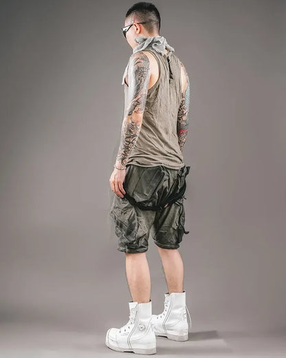 Vibrant Cyberpunk Quest Shorts -  stylish shorts - Functional Cyberpunk Quest Shorts for Everyday Use