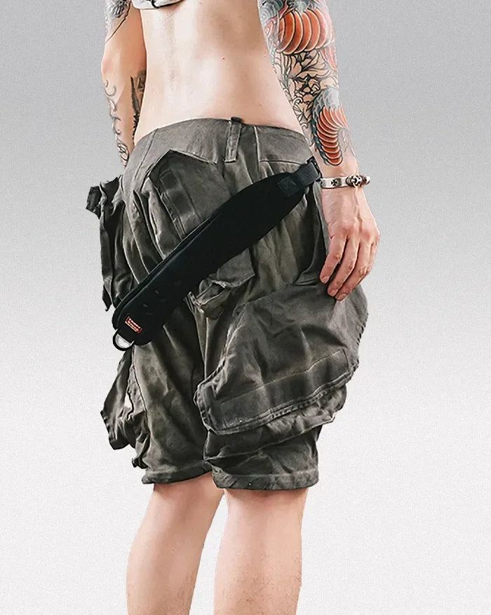 Vibrant Cyberpunk Quest Shorts - urban adventure shorts - Functional Cyberpunk Quest Shorts for Everyday Use