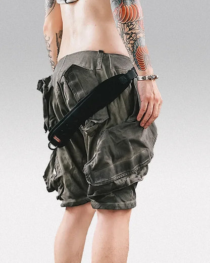 Vibrant Cyberpunk Quest Shorts - urban adventure shorts - Functional Cyberpunk Quest Shorts for Everyday Use