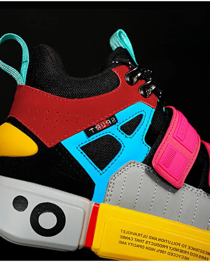 Vibrant Duo-Tone Unisex Sneakers -  vibrant shoes - Stylish Duo-Tone Unisex Sneakers for Everyday Wear