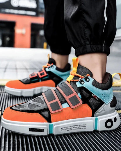 Vibrant Duo-Tone Unisex Sneakers - stylish techwear shoes - Stylish Duo-Tone Unisex Sneakers for Everyday Wear