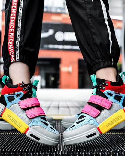 Vibrant Duo-Tone Unisex Sneakers -  techwear shoes - Stylish Duo-Tone Unisex Sneakers for Everyday Wear