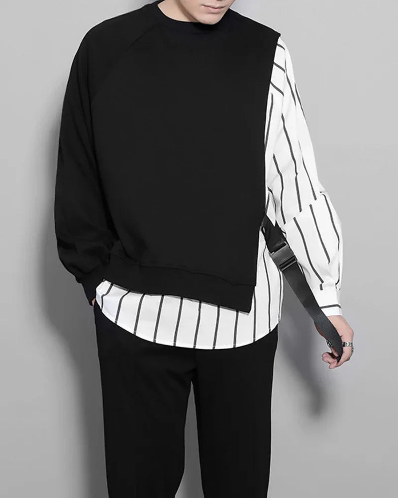 Vibrant Ribbon-Detail Sweatshirt -  streetwear - Techwear-Inspired Ribbon-Detail Sweatshirt