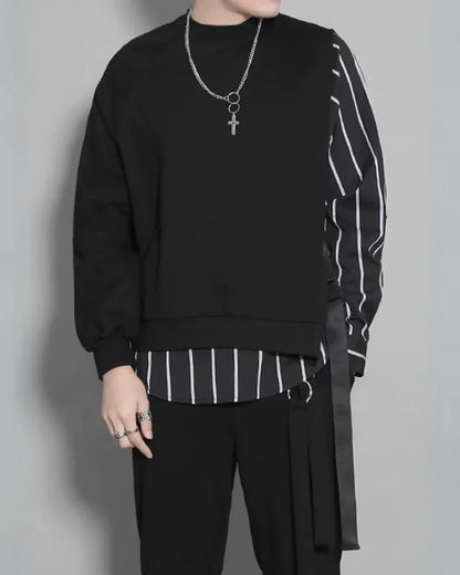 Vibrant Ribbon-Detail Sweatshirt - sweatshirt - Techwear-Inspired Ribbon-Detail Sweatshirt