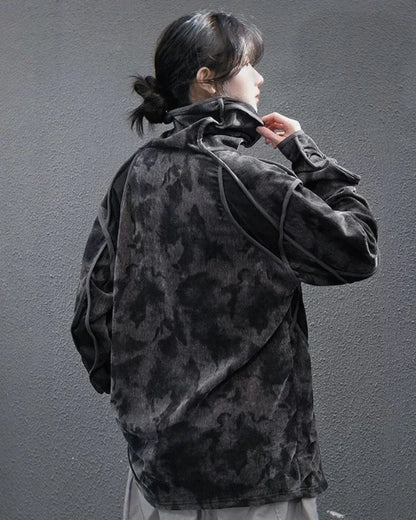 Vibrant Tie-Dye Turtleneck Sweatshirt -  techwear - Tie-Dye Turtleneck Sweatshirt for Urban Style