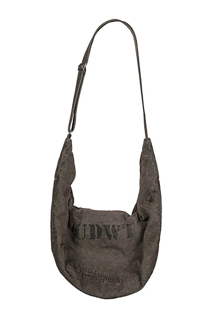 Vintage Crescent Nomad Bag -  distressed bag - Vintage Crescent Nomad Bag for Everyday Essentials