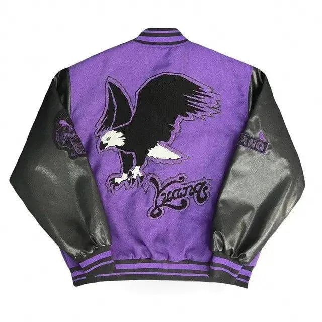 Violet varsity jacket -  unisex jacket - Unisex Violet Varsity Jacket in Vintage Style