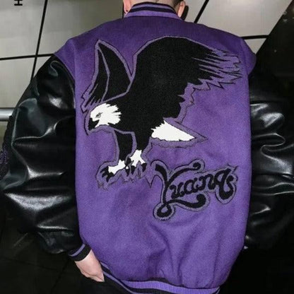 Violet varsity jacket - unisex y2k jacket - Unisex Violet Varsity Jacket in Vintage Style
