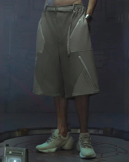 Visionary Cyberpunk Shorts - cyberpunk - Techwear Cyberpunk Shorts with Functional Pockets
