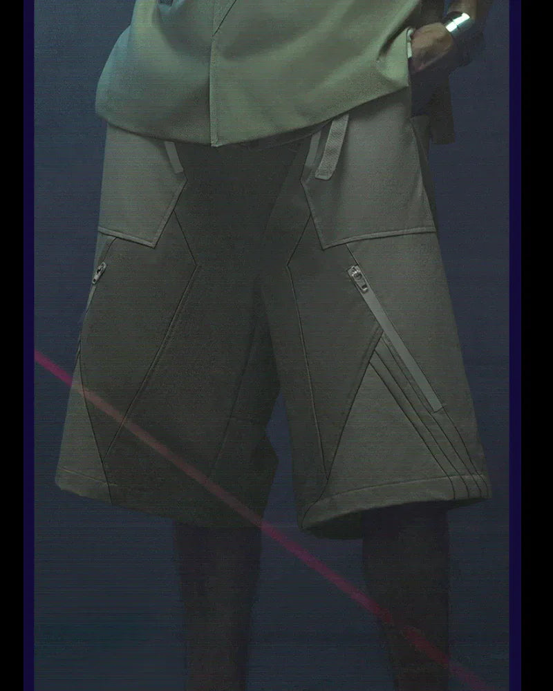 Visionary Cyberpunk Shorts -  shorts - Techwear Cyberpunk Shorts with Functional Pockets