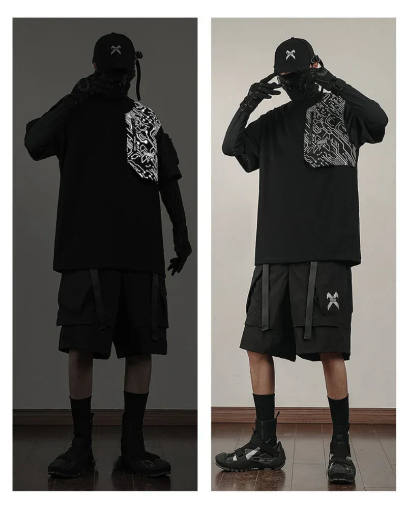 Visionary Reflective Tech Tee -  futuristic streetwear - Reflective Tech Tee for Urban Fashion