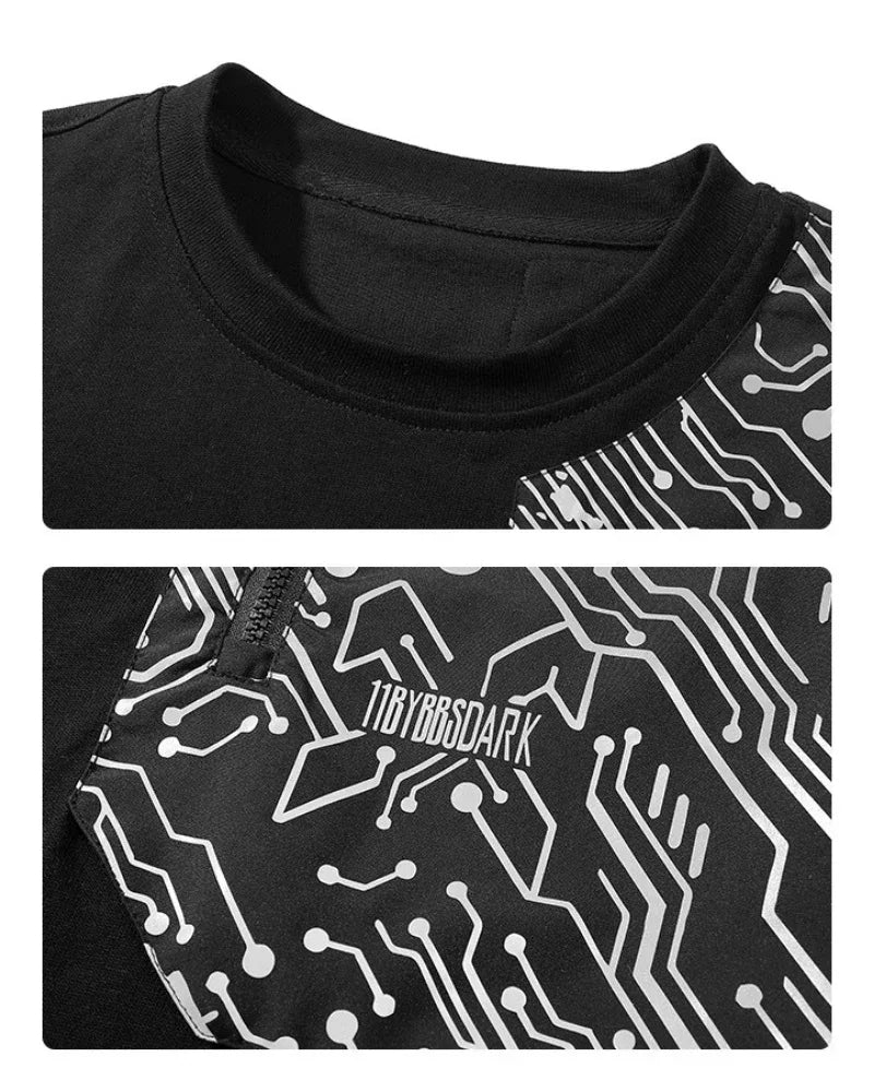 Visionary Reflective Tech Tee - techwear-core - Reflective Tech Tee for Urban Fashion