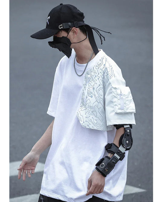 Visionary Reflective Tech Tee - tech tee - Reflective Tech Tee for Urban Fashion