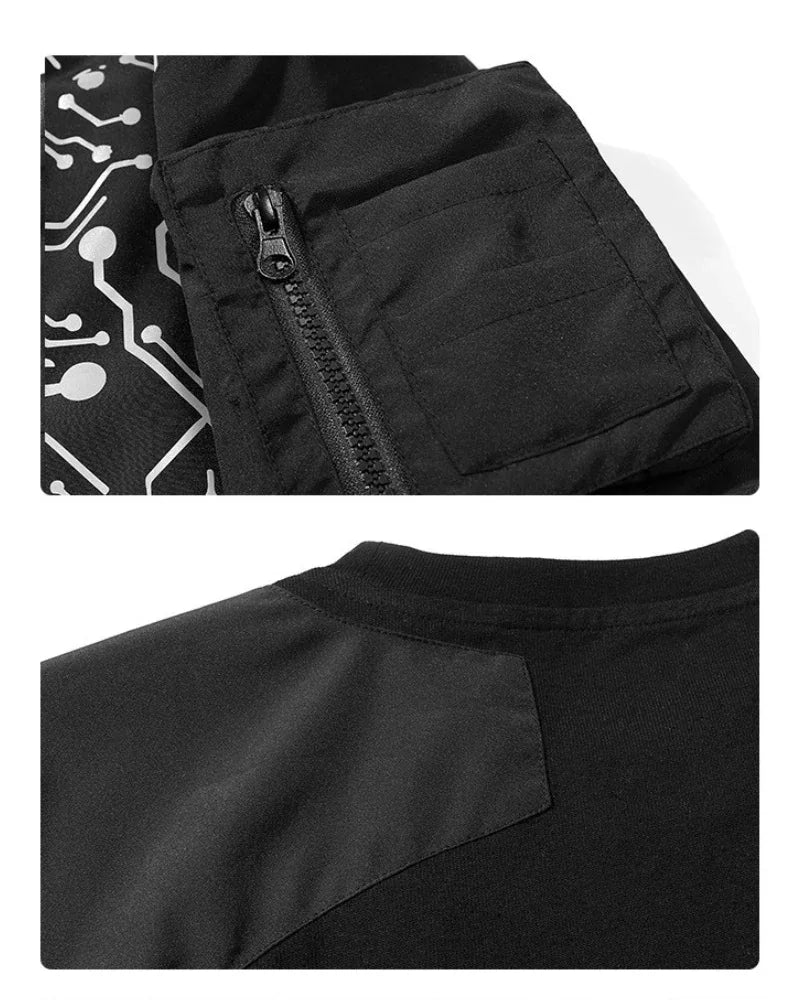 Visionary Reflective Tech Tee -  cyberpunk aesthetics - Reflective Tech Tee for Urban Fashion