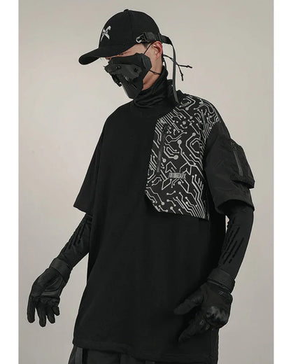 Visionary Reflective Tech Tee - techwear-core - Reflective Tech Tee for Urban Fashion