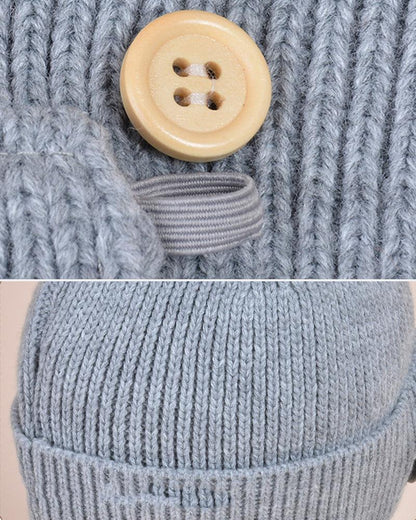 Warm Knit Ski Mask & Beanie -  beanie - Warm Knit Ski Mask and Beanie for Active Wear