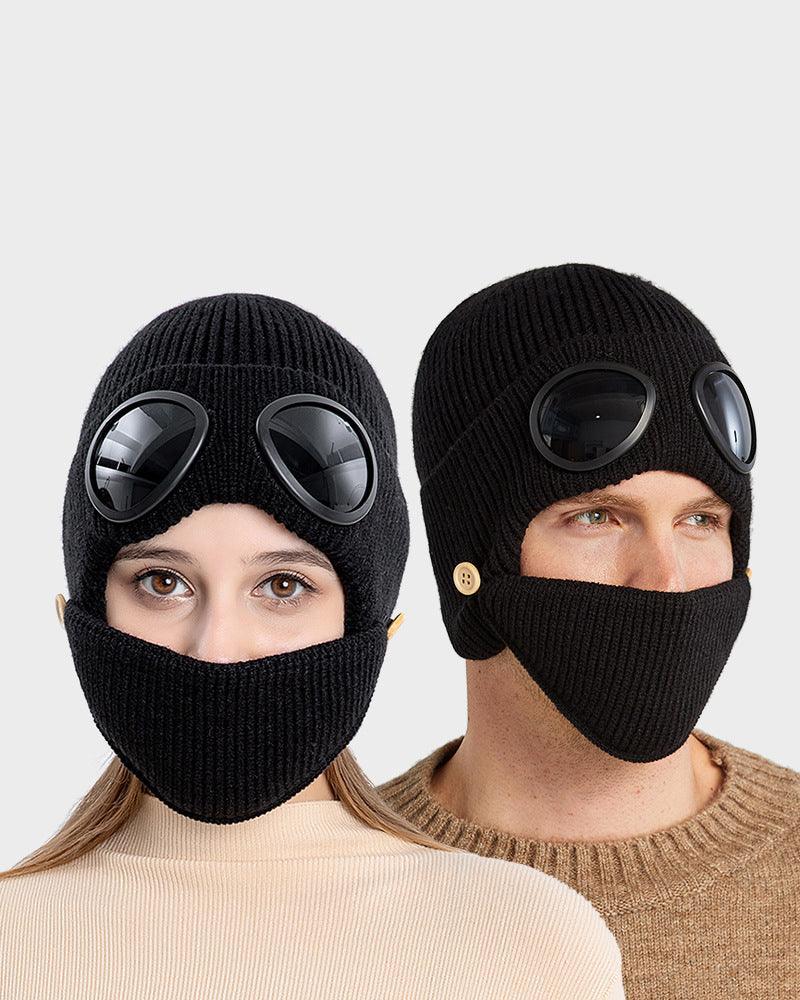 Warm Knit Ski Mask & Beanie -  cold weather - Warm Knit Ski Mask and Beanie for Active Wear