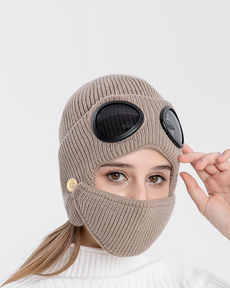 Warm Knit Ski Mask & Beanie -  techwear - Warm Knit Ski Mask and Beanie for Active Wear