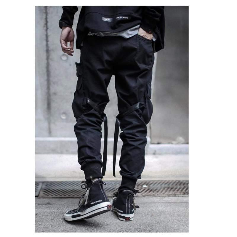 Chic Utility Ribbon Cargo Trousers