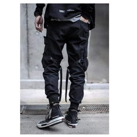 Chic Utility Ribbon Cargo Trousers